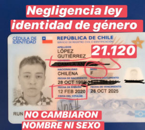 Cédula de identidad con nombre anterior de Noah Blanco López Gutiérrez